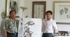 著名书画家齐德水做客艺术天成杂志社并留墨