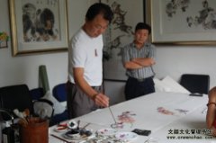 著名画家马忠、王林江到《艺术天成》杂志社做客