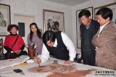 中国著名国画家孙志刚现场作画—藏獒
