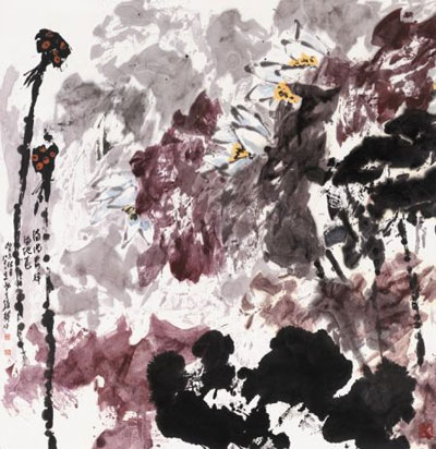 《满地霞辉满池花》