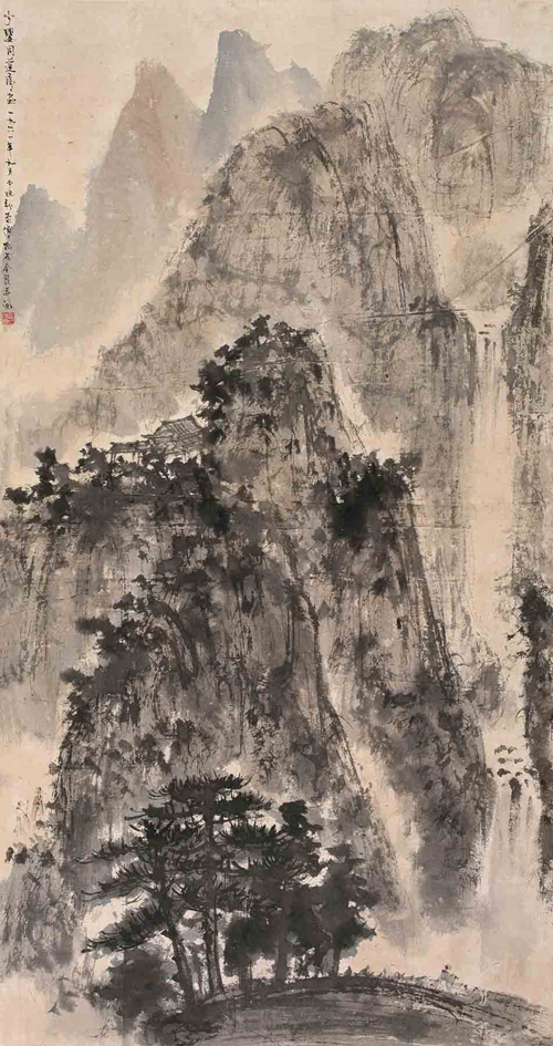 傅抱石-高山流水图