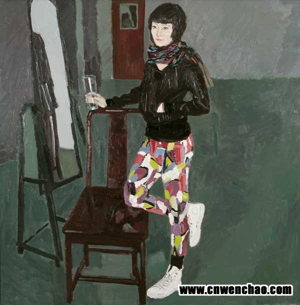 231着黑衣的蓉蓉150×150cm布面油画+2008