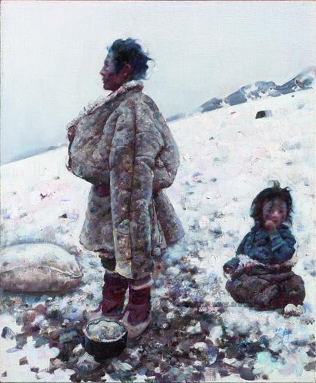 大雪山2007年 50x60cm