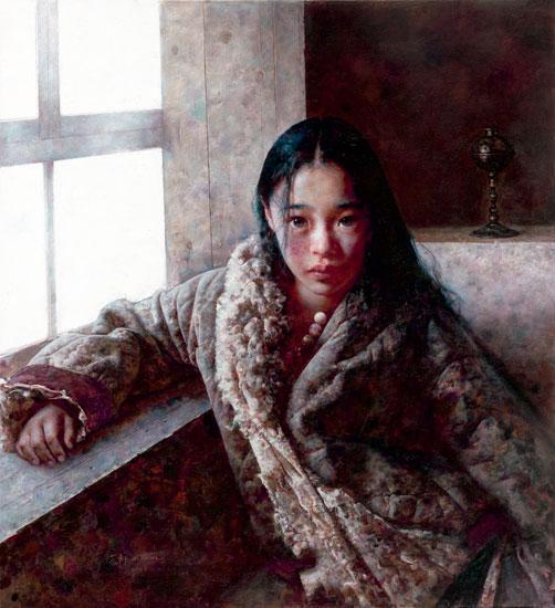 西藏女孩 2008年 120x110cm