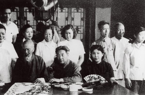 老照片齐白石徐悲鸿、吴祖光摄影