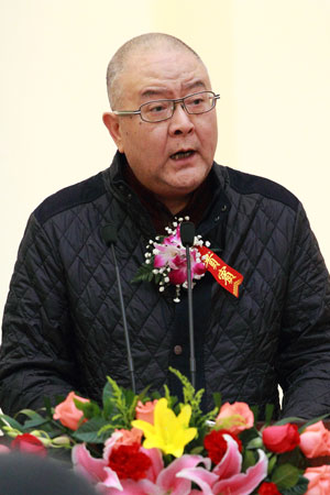 中国国家画院名誉院长龙瑞致词