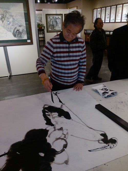 中国画名家曹明冉现场作画