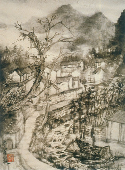 丘挺-四明山写生-58x40cm-2009年