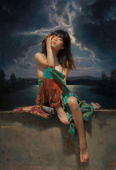 洱海湖畔-戴平均-2013-布面油画-110x75cm