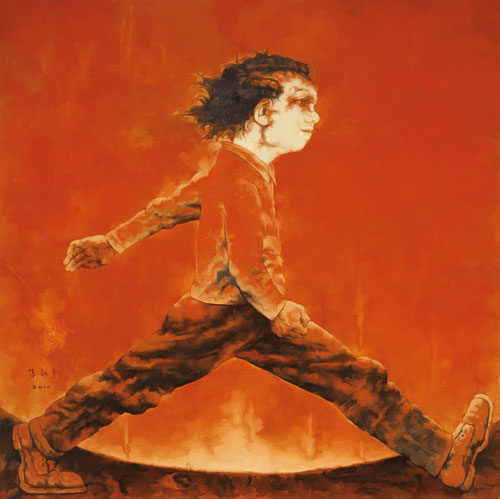 2010-奔波的人1号-250×250cm-布面油画