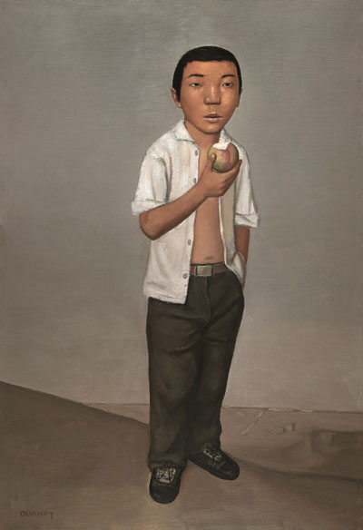 吃桃-布面油画-160×110cm-2007年