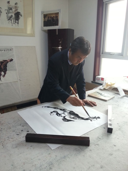 黎山先生现场作画