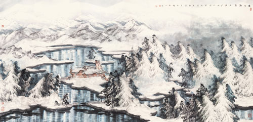 于志学《塞北归春》191×367cm-2013