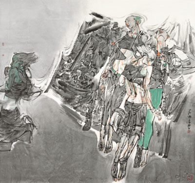 张江舟《花逝》-2012年-200X200cm