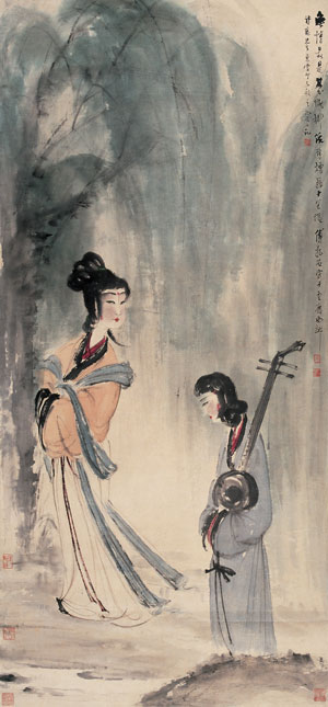 傅抱石《烟柳情思》