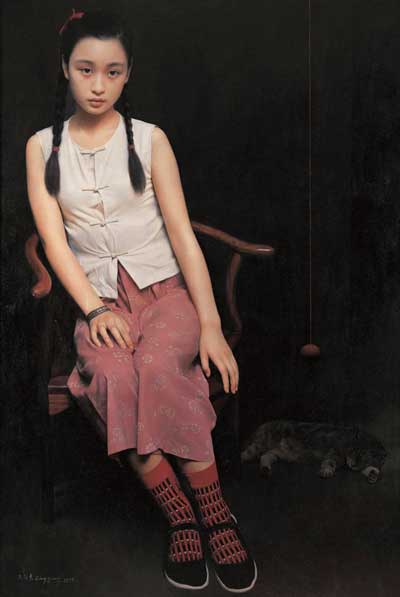 王沂东作品--蝉鸣-150x100cm-布面油画-2000