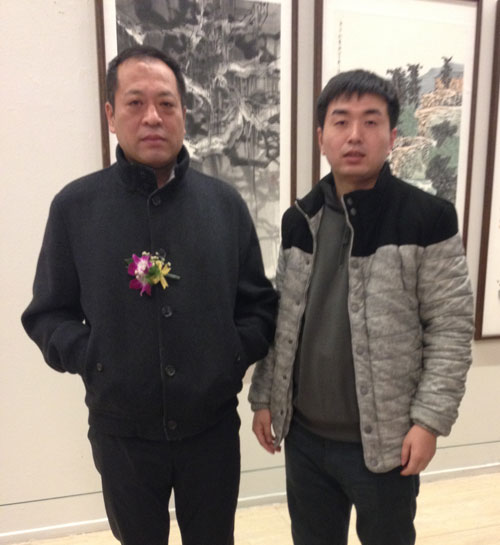 民革中央画院-执行院长宋旭与《艺术天成》市场部经理林少云合影