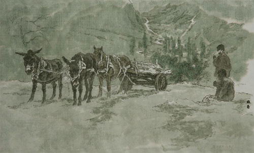 2005年《有马车的风景》68cmx113cm