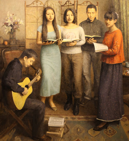 朱春林老师作品--诗歌200x180cm2012-2014年